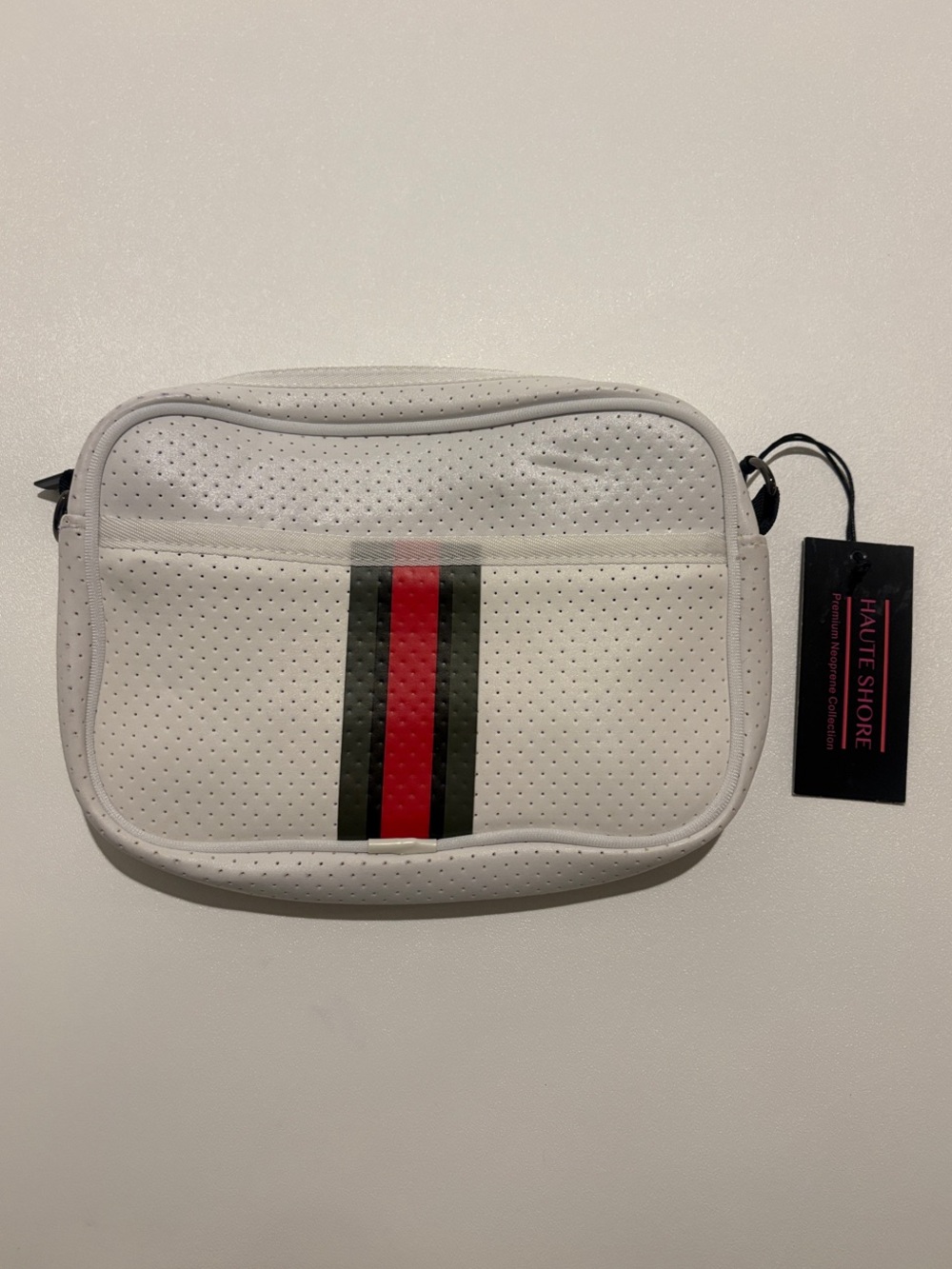 HAUTE SHORE Drew Trento White Perforated Crossbody Bag